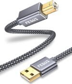 FEDUS 1.5 Meter USB Printer Cable, Nylon Braided Gold