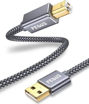 FEDUS 1.5 Meter USB Printer Cable, Nylon Braided Gold
