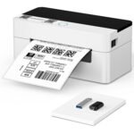 HIROBOT Thermal Barcode Label Printer for 4x6 Inch Label, Adjustable Size, 203DPI